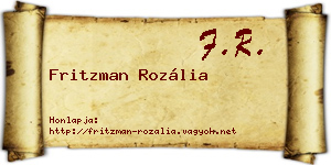 Fritzman Rozália névjegykártya